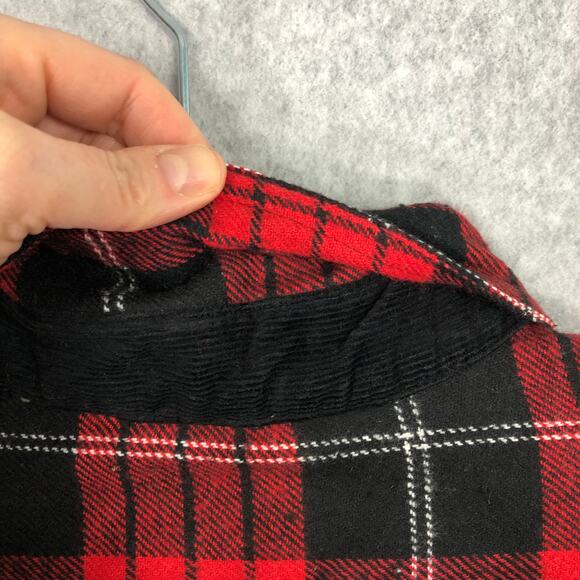 Rainforest‎ Flannel Shirt Mens Small Red Black Plaid Cotton Brushed Heavyweight - Picture 6 of 11